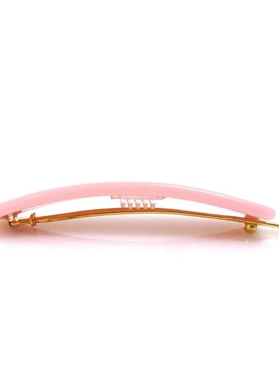 Auth FENDI Barrette Hair Clip Hair Pin Pink/Yellow Acrylic/Goldtone